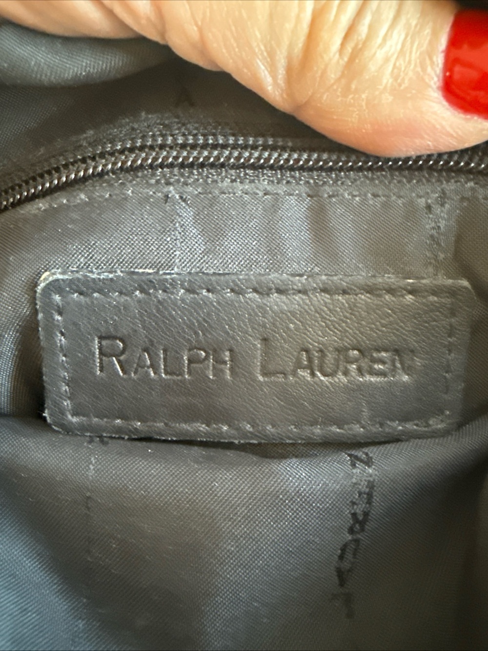 Ralph Lauren Vintage Black Leather Crossbody Bag with Silver Hardware - Picture 10 of 15